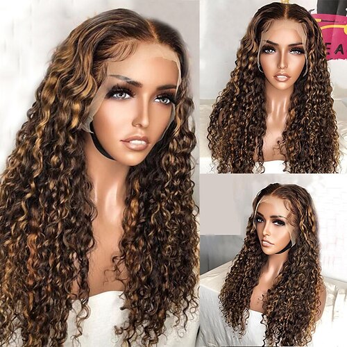 Remy Human Hair 13x4 Lace Front Wig Free Part Brazilian Hair Curly Multi-color Wig 130% 150% Density with Baby Hair Highlighted / Balayage Hair Natural Hairline 100% Virgin Pre-Plucked For Women wigs
Remy Human Hair 13x4 Lace Front Wig Free Part Brazilian Hair Curly Multi-color Wig 130% 150% Density with Baby Hair Highlighted / Balayage Hair Natural Hairline 100% Virgin Pre-Plucked For Women wigs