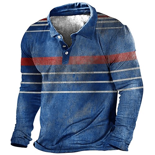 Men's Collar Polo Shirt Golf Shirt Striped Turndown Blue Khaki 3D Print Outdoor Street Long Sleeve Button-Down Print Clothing Apparel Fashion Designer Casual Breathable
Men's Collar Polo Shirt Golf Shirt Striped Turndown Blue Khaki 3D Print Outdoor Street Long Sleeve Button-Down Print Clothing Apparel Fashion Designer Casual Breathable