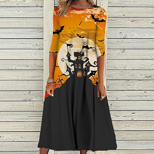 Women's Casual Dress Shift Dress Midi Dress Yellow 3/4 Length Sleeve Print Spider Ruched Print Fall Winter Round Neck Casual Vacation Vintage 2022 S M L XL XXL 3XL
Women's Casual Dress Shift Dress Midi Dress Yellow 3/4 Length Sleeve Print Spider Ruched Print Fall Winter Round Neck Casual Vacation Vintage 2022 S M L XL XXL 3XL