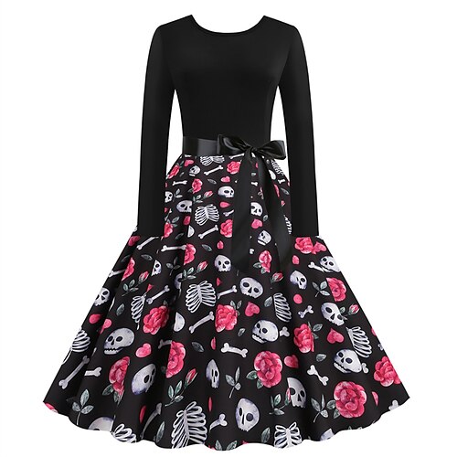 Women's A Line Dress Swing Dress Midi Dress Halloween Gray Purple Pink Orange Long Sleeve Skull Pumpkin Bow Print Fall Winter Crew Neck Vintage Fashion 2022 S M L XL 2XL
Women's A Line Dress Swing Dress Midi Dress Halloween Gray Purple Pink Orange Long Sleeve Skull Pumpkin Bow Print Fall Winter Crew Neck Vintage Fashion 2022 S M L XL 2XL
