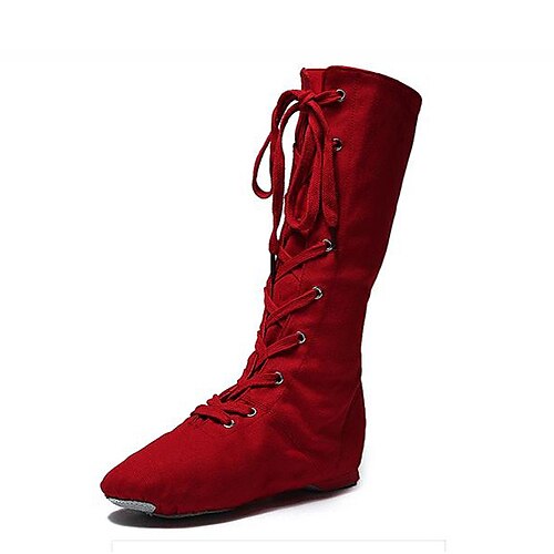 Women's Jazz Shoes Stage Indoor Practice Ankle Boots Flat Heel Lace-up White Black Red
Women's Jazz Shoes Stage Indoor Practice Ankle Boots Flat Heel Lace-up White Black Red