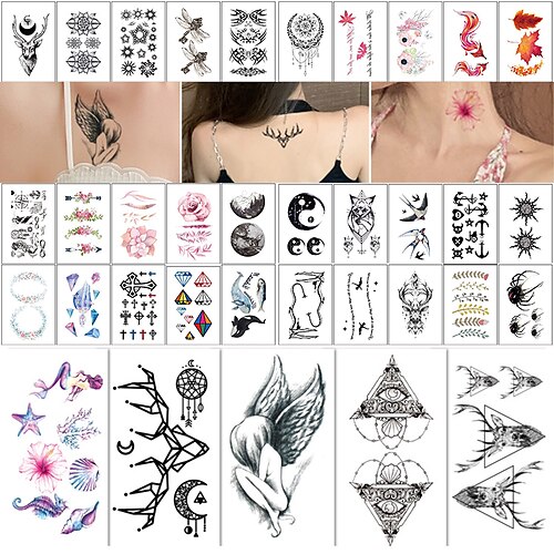 

3D Daisy Temporary Tattoos for Women Girls Flowers Fake Tattoos Body Art Stickers for Hand Neck Wrist Arm 35 Sheets