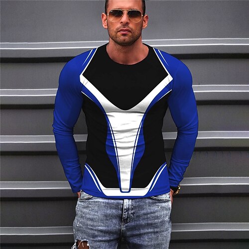 Men's Unisex T shirt Tee Color Block Graphic Prints Crew Neck Blue 3D Print Outdoor Street Long Sleeve Print Clothing Apparel Basic Sports Designer Casual
Men's Unisex T shirt Tee Color Block Graphic Prints Crew Neck Blue 3D Print Outdoor Street Long Sleeve Print Clothing Apparel Basic Sports Designer Casual