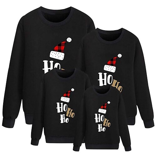 Family Look Christmas Tops Sweatshirt Cotton Letter Daily Red Black Long Sleeve Daily Matching Outfits / Fall / Winter
Family Look Christmas Tops Sweatshirt Cotton Letter Daily Red Black Long Sleeve Daily Matching Outfits / Fall / Winter