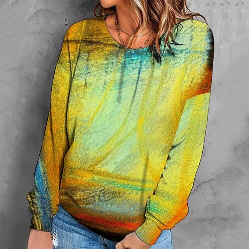 Women's Sweatshirt Pullover Retro Yellow Graphic Geometric Tie Dye Casual Round Neck Long Sleeve S M L XL 2XL 3XL / Winter
Women's Sweatshirt Pullover Retro Yellow Graphic Geometric Tie Dye Casual Round Neck Long Sleeve S M L XL 2XL 3XL / Winter