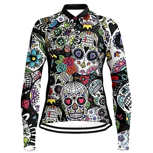 21Grams Women's Cycling Jersey Long Sleeve Bike Top with 3 Rear Pockets Mountain Bike MTB Road Bike Cycling Breathable Quick Dry Moisture Wicking Reflective Strips Black Skull Floral Botanical
21Grams Women's Cycling Jersey Long Sleeve Bike Top with 3 Rear Pockets Mountain Bike MTB Road Bike Cycling Breathable Quick Dry Moisture Wicking Reflective Strips Black Skull Floral Botanical