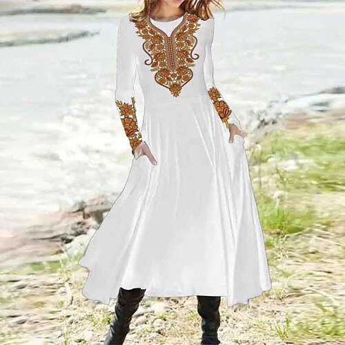Women's Casual Dress A Line Dress Midi Dress Blue Yellow Long Sleeve Floral Pocket Print Fall Winter Round Neck Vacation Casual 2022 S M L XL XXL 3XL
Women's Casual Dress A Line Dress Midi Dress Blue Yellow Long Sleeve Floral Pocket Print Fall Winter Round Neck Vacation Casual 2022 S M L XL XXL 3XL