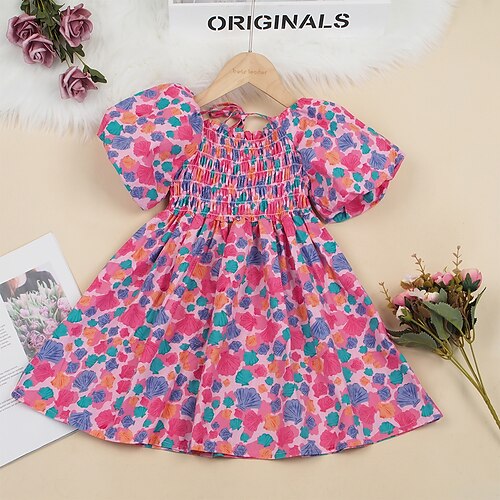 Kids Girls' Dress Flower Knee-length Dress Daily Ruched 100% Cotton Short Sleeve Vacation Dress 2-8 Years Summer Red
Kids Girls' Dress Flower Knee-length Dress Daily Ruched 100% Cotton Short Sleeve Vacation Dress 2-8 Years Summer Red