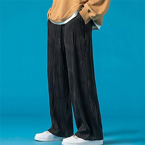 Men's Trousers Casual Pants Drawstring Elastic Waist Wide Leg Solid Color Comfort Breathable Casual Daily Streetwear Cotton Blend Sports Fashion Black Gray Micro-elastic / Elasticity
Men's Trousers Casual Pants Drawstring Elastic Waist Wide Leg Solid Color Comfort Breathable Casual Daily Streetwear Cotton Blend Sports Fashion Black Gray Micro-elastic / Elasticity