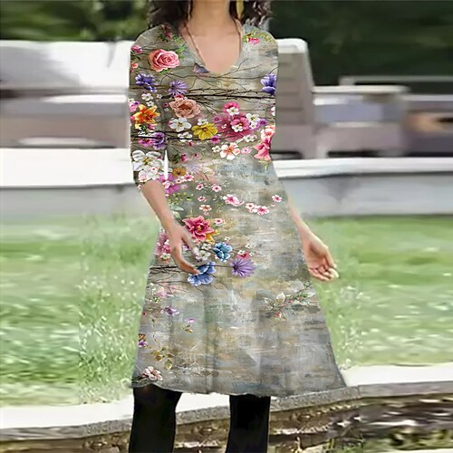 Women's Casual Dress T Shirt Dress Tee Dress Short Mini Dress Green Long Sleeve Floral Pocket Print Fall Winter V Neck Vacation Casual 2022 S M L XL XXL 3XL
Women's Casual Dress T Shirt Dress Tee Dress Short Mini Dress Green Long Sleeve Floral Pocket Print Fall Winter V Neck Vacation Casual 2022 S M L XL XXL 3XL
