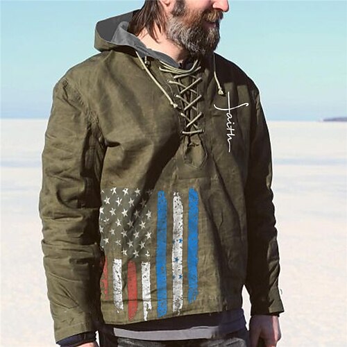 Men's Unisex Pullover Hoodie Sweatshirt Pullover Army Green Hooded Graphic Prints National Flag Lace up Print Casual Daily Sports 3D Print Streetwear Designer Casual Spring & Fall Clothing Apparel
Men's Unisex Pullover Hoodie Sweatshirt Pullover Army Green Hooded Graphic Prints National Flag Lace up Print Casual Daily Sports 3D Print Streetwear Designer Casual Spring & Fall Clothing Apparel