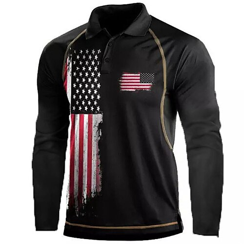 Men's Collar Polo Shirt Golf Shirt National Flag Turndown Black 3D Print Outdoor Street Long Sleeve Button-Down Print Clothing Apparel Fashion Designer Casual Breathable
Men's Collar Polo Shirt Golf Shirt National Flag Turndown Black 3D Print Outdoor Street Long Sleeve Button-Down Print Clothing Apparel Fashion Designer Casual Breathable