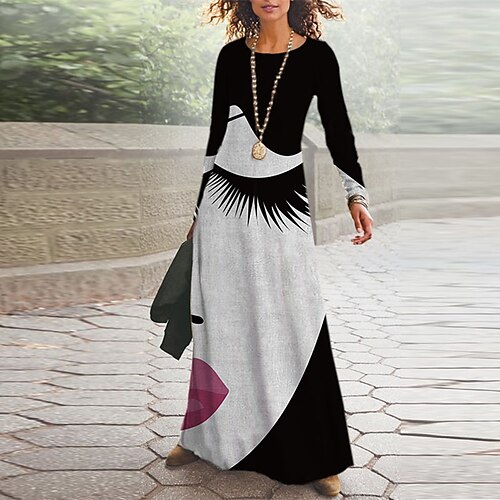 Women's Casual Dress A Line Dress Maxi long Dress Black Navy Blue Long Sleeve Abstract Pocket Print Fall Winter V Neck Casual Vacation 2022 S M L XL XXL 3XL
Women's Casual Dress A Line Dress Maxi long Dress Black Navy Blue Long Sleeve Abstract Pocket Print Fall Winter V Neck Casual Vacation 2022 S M L XL XXL 3XL