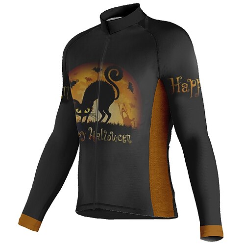 21Grams Men's Cycling Jersey Long Sleeve Bike Top with 3 Rear Pockets Mountain Bike MTB Road Bike Cycling Breathable Quick Dry Moisture Wicking Reflective Strips Black Cat Halloween Polyester Spandex
21Grams Men's Cycling Jersey Long Sleeve Bike Top with 3 Rear Pockets Mountain Bike MTB Road Bike Cycling Breathable Quick Dry Moisture Wicking Reflective Strips Black Cat Halloween Polyester Spandex