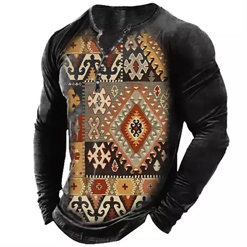 Men's T shirt Tee Henley Shirt Tee Graphic Color Block Henley Black 3D Print Plus Size Outdoor Daily Long Sleeve Button-Down Print Clothing Apparel Basic Designer Classic Comfortable / Sports
Men's T shirt Tee Henley Shirt Tee Graphic Color Block Henley Black 3D Print Plus Size Outdoor Daily Long Sleeve Button-Down Print Clothing Apparel Basic Designer Classic Comfortable / Sports