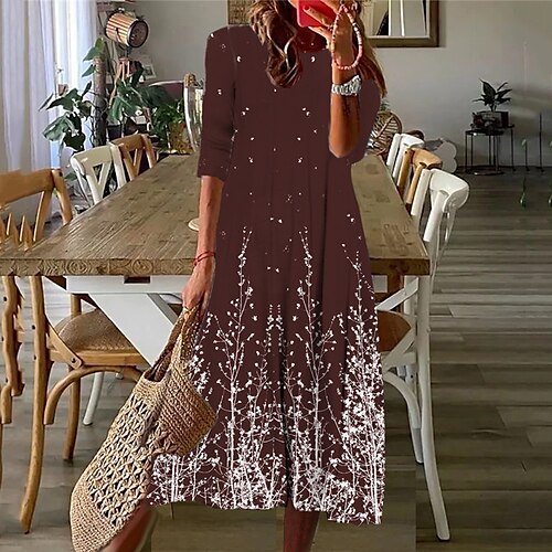 Women's Casual Dress Shift Dress Midi Dress Blue Wine Brown 3/4 Length Sleeve Floral Ruched Winter Fall 2022 S M L XL XXL 3XL
Women's Casual Dress Shift Dress Midi Dress Blue Wine Brown 3/4 Length Sleeve Floral Ruched Winter Fall 2022 S M L XL XXL 3XL