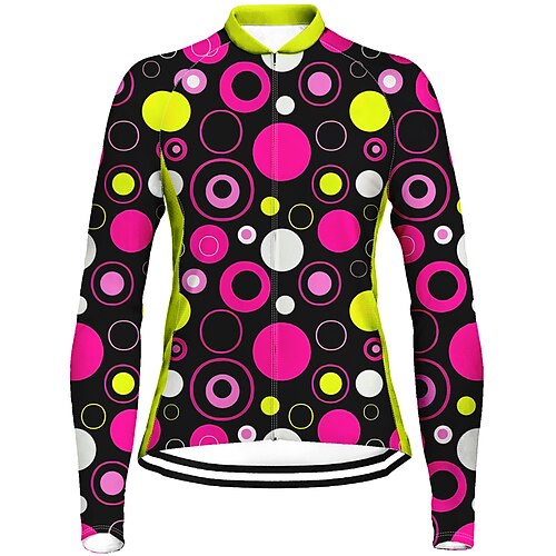 21Grams Women's Cycling Jersey Long Sleeve Bike Jersey Top with 3 Rear Pockets Mountain Bike MTB Road Bike Cycling Breathable Quick Dry Moisture Wicking Reflective Strips Rose Red Polka Dot Spandex
21Grams Women's Cycling Jersey Long Sleeve Bike Jersey Top with 3 Rear Pockets Mountain Bike MTB Road Bike Cycling Breathable Quick Dry Moisture Wicking Reflective Strips Rose Red Polka Dot Spandex