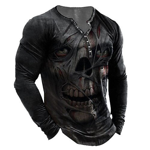 Men's T shirt Tee Henley Shirt Tee Graphic Skull Henley Black 3D Print Plus Size Outdoor Daily Long Sleeve Button-Down Print Clothing Apparel Basic Designer Classic Comfortable / Sports
Men's T shirt Tee Henley Shirt Tee Graphic Skull Henley Black 3D Print Plus Size Outdoor Daily Long Sleeve Button-Down Print Clothing Apparel Basic Designer Classic Comfortable / Sports