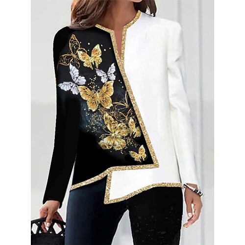 Women's Blouse Shirt Yellow Black Galaxy Butterfly Asymmetric Print Long Sleeve Daily Weekend Streetwear Casual V Neck Regular Butterfly S / 3D Print
Women's Blouse Shirt Yellow Black Galaxy Butterfly Asymmetric Print Long Sleeve Daily Weekend Streetwear Casual V Neck Regular Butterfly S / 3D Print