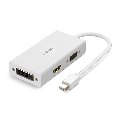 

MD114 UGREEN Mini DisplayPort to HDMI DVI VGA Adapter 4K Mini DP Converter Thunderbolt Compatible 3 in 1 for Mac 2015 MacBook Pro Air iMac Surface Pro3 Pro4 Google Chromebook PC Black