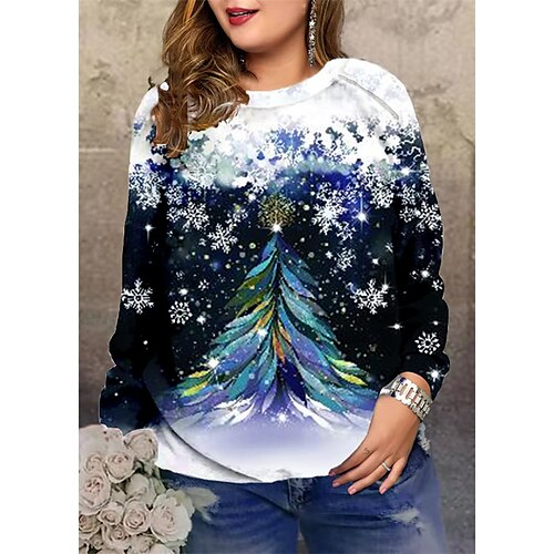 Women's Plus Size Tops Christmas Pullover Sweatshirt Animal Cat Print Long Sleeve Crewneck Casual Going out Polyester Fall Winter Yellow Wine
Women's Plus Size Tops Christmas Pullover Sweatshirt Animal Cat Print Long Sleeve Crewneck Casual Going out Polyester Fall Winter Yellow Wine