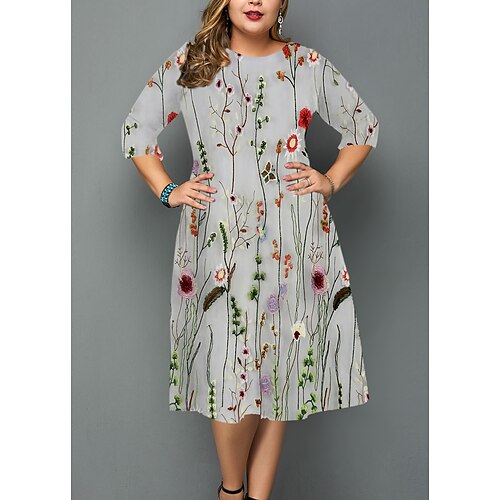 Women's Plus Size Work Dress Leopard Crew Neck 3/4 Length Sleeve Fall Winter Stylish Casual Midi Dress Daily Vacation Dress
Women's Plus Size Work Dress Leopard Crew Neck 3/4 Length Sleeve Fall Winter Stylish Casual Midi Dress Daily Vacation Dress