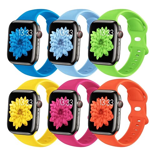 6 PCS Smart Watch Band Compatible with Apple iWatch Series 8 7 6 5 4 3 2 1 SE Sport Band for iWatch Smartwatch Strap Wristband Silicone Adjustable Breathable Shockproof
6 PCS Smart Watch Band Compatible with Apple iWatch Series 8 7 6 5 4 3 2 1 SE Sport Band for iWatch Smartwatch Strap Wristband Silicone Adjustable Breathable Shockproof