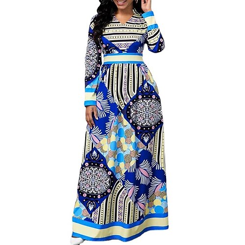 Women's Casual Dress Swing Dress Long Dress Maxi Dress Blue Long Sleeve Geometric Patchwork Winter Fall Autumn V Neck Fashion Winter Dress Fall Dress Slim 2022 S M L XL 2XL 3XL 4XL 5XL
Women's Casual Dress Swing Dress Long Dress Maxi Dress Blue Long Sleeve Geometric Patchwork Winter Fall Autumn V Neck Fashion Winter Dress Fall Dress Slim 2022 S M L XL 2XL 3XL 4XL 5XL