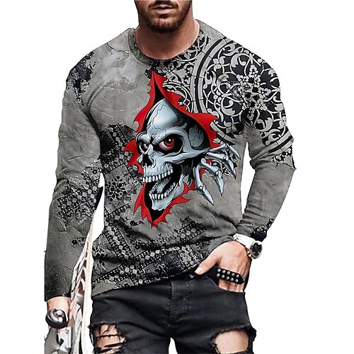 Men's Unisex T shirt Tee Skull Graphic Prints Skeleton Crew Neck Gray 3D Print Outdoor Street Long Sleeve Print Clothing Apparel Basic Sports Casual Classic
Men's Unisex T shirt Tee Skull Graphic Prints Skeleton Crew Neck Gray 3D Print Outdoor Street Long Sleeve Print Clothing Apparel Basic Sports Casual Classic