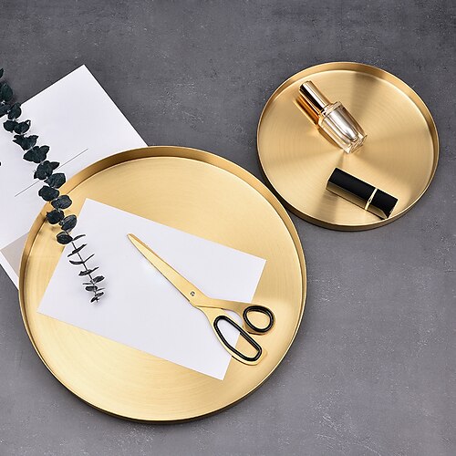 Gold Stainless Steel Storage Tray Space Saving Organizer Jewelry Display Plate RoundShape Multifunctional Bathroom
Gold Stainless Steel Storage Tray Space Saving Organizer Jewelry Display Plate RoundShape Multifunctional Bathroom