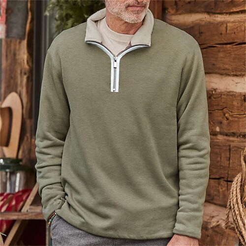 Men's Sweatshirt Pullover Quarter Zipper Hoodie Army Green Standing Collar Solid Color Zipper Casual Going out Streetwear Casual Winter Fall & Winter Clothing Apparel Hoodies Sweatshirts Long Sleeve
Men's Sweatshirt Pullover Quarter Zipper Hoodie Army Green Standing Collar Solid Color Zipper Casual Going out Streetwear Casual Winter Fall & Winter Clothing Apparel Hoodies Sweatshirts Long Sleeve