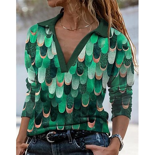 Women's Blouse Shirt Green Graphic Print Long Sleeve Daily Weekend Streetwear Casual Shirt Collar Regular S / 3D Print
Women's Blouse Shirt Green Graphic Print Long Sleeve Daily Weekend Streetwear Casual Shirt Collar Regular S / 3D Print