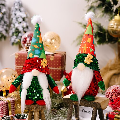 New Christmas Decorations Gingerbread Man Printed Hat Sequins Rudolph Doll Christmas Faceless Doll Window Ornaments
New Christmas Decorations Gingerbread Man Printed Hat Sequins Rudolph Doll Christmas Faceless Doll Window Ornaments