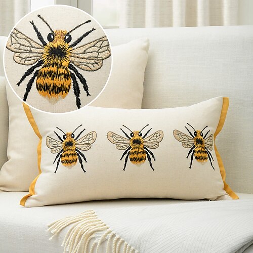Decorative Bees Embroidered Pillow Cover Quality Cushion Cover for Sofa Bedroom Livingroom
Decorative Bees Embroidered Pillow Cover Quality Cushion Cover for Sofa Bedroom Livingroom