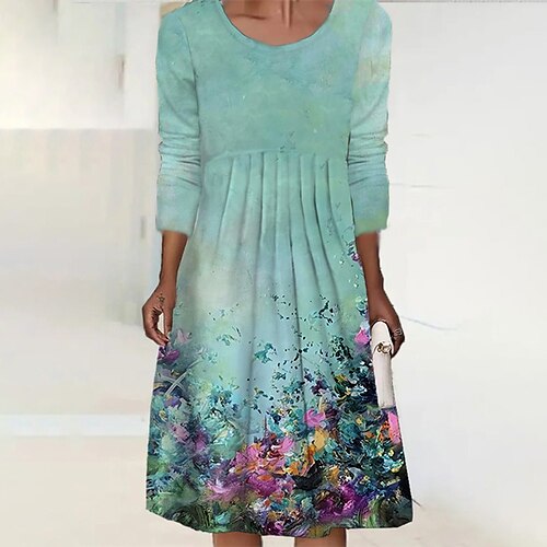 Robe mi-longue Femme Robe casual manche longue Hiver Automne Ruché Imprimer Floral Fin de semaine 2022 Vert S M L XL XXL 3XL 4XL 5XL 6XL
Robe mi-longue Femme Robe casual manche longue Hiver Automne Ruché Imprimer Floral Fin de semaine 2022 Vert S M L XL XXL 3XL 4XL 5XL 6XL