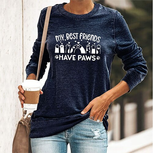 Women's T shirt Tee Green Blue Yellow Graphic Cat Print Long Sleeve Casual Daily Basic Round Neck Regular Cotton Cat S
Women's T shirt Tee Green Blue Yellow Graphic Cat Print Long Sleeve Casual Daily Basic Round Neck Regular Cotton Cat S
