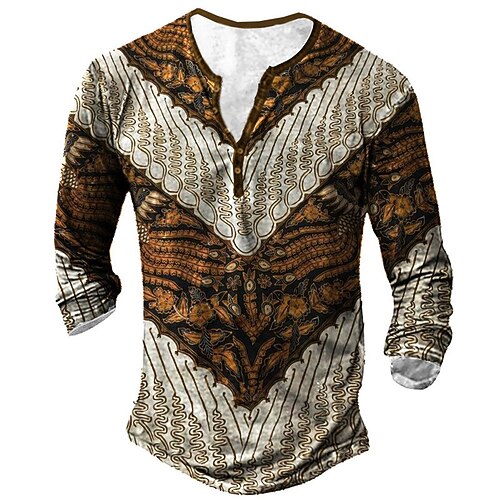 Men's T shirt Tee Henley Shirt Tee Graphic Henley Brown Long Sleeve 3D Print Plus Size Outdoor Daily Button-Down Print Tops Basic Designer Classic Comfortable / Sports
Men's T shirt Tee Henley Shirt Tee Graphic Henley Brown Long Sleeve 3D Print Plus Size Outdoor Daily Button-Down Print Tops Basic Designer Classic Comfortable / Sports