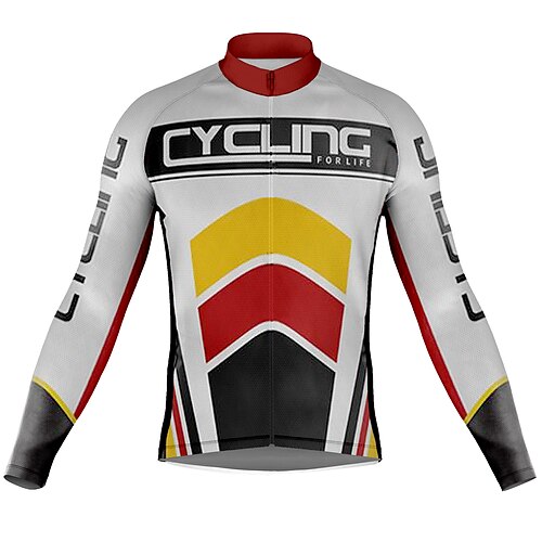 21Grams Men's Cycling Jersey Long Sleeve Bike Top with 3 Rear Pockets Mountain Bike MTB Road Bike Cycling Breathable Quick Dry Moisture Wicking Reflective Strips White Color Block Geometic Polyester
21Grams Men's Cycling Jersey Long Sleeve Bike Top with 3 Rear Pockets Mountain Bike MTB Road Bike Cycling Breathable Quick Dry Moisture Wicking Reflective Strips White Color Block Geometic Polyester