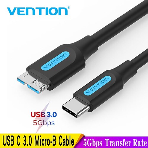 

Vention-Cable conector USB 30 tipo C a Micro B para SSD HDD disco duro externo Smartphone MacBook PC Cable Micro B 1m