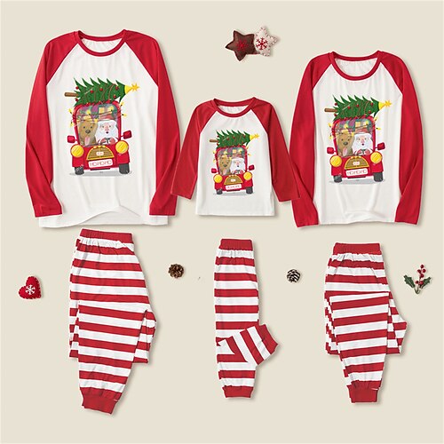 Family Look Christmas Pajamas Car Christmas Tree Striped Causal Patchwork Red Long Sleeve Daily Matching Outfits
Family Look Christmas Pajamas Car Christmas Tree Striped Causal Patchwork Red Long Sleeve Daily Matching Outfits