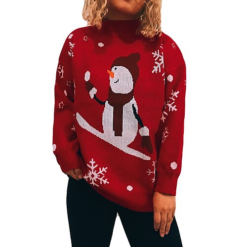 Women's Ugly Sweater Pullover Sweater Jumper Ribbed Knit Patchwork Knitted Snowflake Crew Neck Stylish Casual Outdoor Christmas Fall Winter Red S M L / Long Sleeve
Women's Ugly Sweater Pullover Sweater Jumper Ribbed Knit Patchwork Knitted Snowflake Crew Neck Stylish Casual Outdoor Christmas Fall Winter Red S M L / Long Sleeve