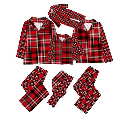 Family Look Christmas Pajamas Plaid Home Red Long Sleeve Daily Matching Outfits
Family Look Christmas Pajamas Plaid Home Red Long Sleeve Daily Matching Outfits