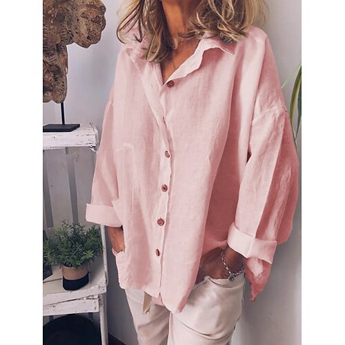 Women's Blouse Plain Daily Weekend Blouse Shirt Long Sleeve Shirt Collar Streetwear Casual Green White Blue S
Women's Blouse Plain Daily Weekend Blouse Shirt Long Sleeve Shirt Collar Streetwear Casual Green White Blue S
