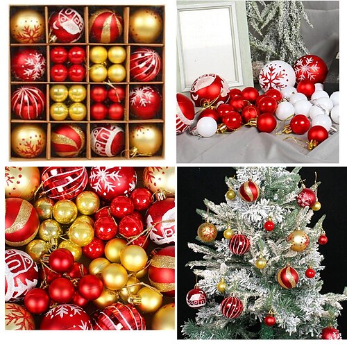 44PCS Decorating Christmas Ball Gift Box set Creative Painting Christmas Ball Party Christmas Tree Drop Ball Pendant 24.524.56CM
44PCS Decorating Christmas Ball Gift Box set Creative Painting Christmas Ball Party Christmas Tree Drop Ball Pendant 24.524.56CM