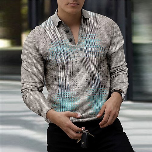 Men's Collar Polo Shirt Golf Shirt Geometry Turndown Gray 3D Print Street Casual Long Sleeve Button-Down Print Clothing Apparel Fashion Designer Casual Breathable
Men's Collar Polo Shirt Golf Shirt Geometry Turndown Gray 3D Print Street Casual Long Sleeve Button-Down Print Clothing Apparel Fashion Designer Casual Breathable