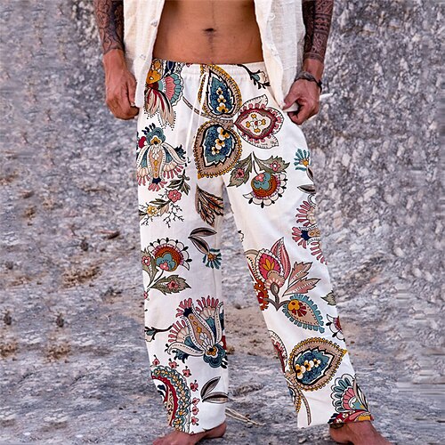 Men's Trousers Beach Pants Pocket Drawstring Elastic Waist Graphic Prints Flower / Floral Comfort Breathable Casual Daily Holiday Streetwear Designer White / Elasticity
Men's Trousers Beach Pants Pocket Drawstring Elastic Waist Graphic Prints Flower / Floral Comfort Breathable Casual Daily Holiday Streetwear Designer White / Elasticity