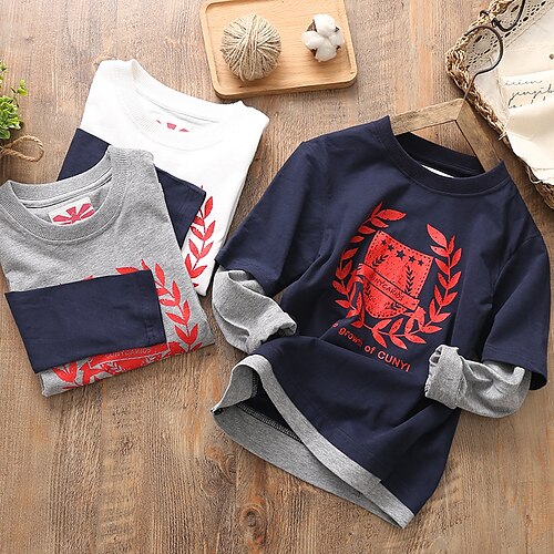 Kids Boys T shirt Cartoon Outdoor Long Sleeve Active Cotton 3-12 Years Winter Navy Grey White
Kids Boys T shirt Cartoon Outdoor Long Sleeve Active Cotton 3-12 Years Winter Navy Grey White