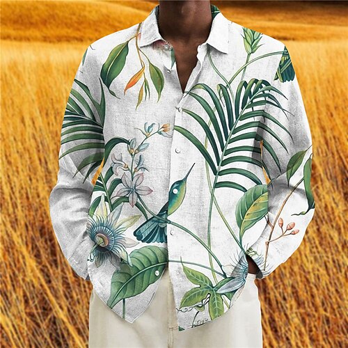 Men's Shirt Graphic Shirt Leaves Turndown White 3D Print Outdoor Street Button-Down Print Clothing Apparel Fashion Designer Casual Breathable / Long Sleeve / Long Sleeve
Men's Shirt Graphic Shirt Leaves Turndown White 3D Print Outdoor Street Button-Down Print Clothing Apparel Fashion Designer Casual Breathable / Long Sleeve / Long Sleeve
