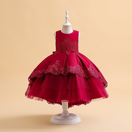 Kids Little Girls' Dress Solid Colored Tulle Dress Party Daily Beaded Bow Wine Dusty Rose White Knee-length Sleeveless Cute Princess Dresses Spring Summer Slim 3-10 Years
Kids Little Girls' Dress Solid Colored Tulle Dress Party Daily Beaded Bow Wine Dusty Rose White Knee-length Sleeveless Cute Princess Dresses Spring Summer Slim 3-10 Years