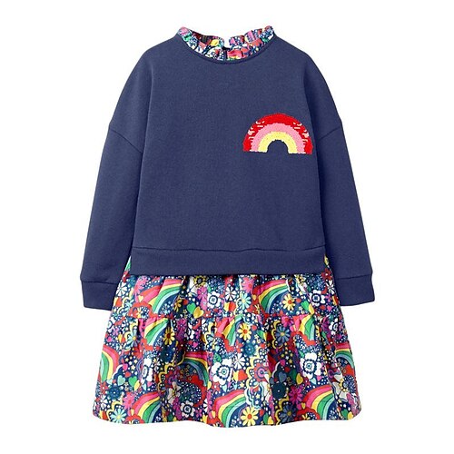 Kids Girls' Dress Floral A Line Dress Asymmetrical Dress Holiday Cotton Long Sleeve Princess Dress 2-8 Years Winter Navy Blue
Kids Girls' Dress Floral A Line Dress Asymmetrical Dress Holiday Cotton Long Sleeve Princess Dress 2-8 Years Winter Navy Blue